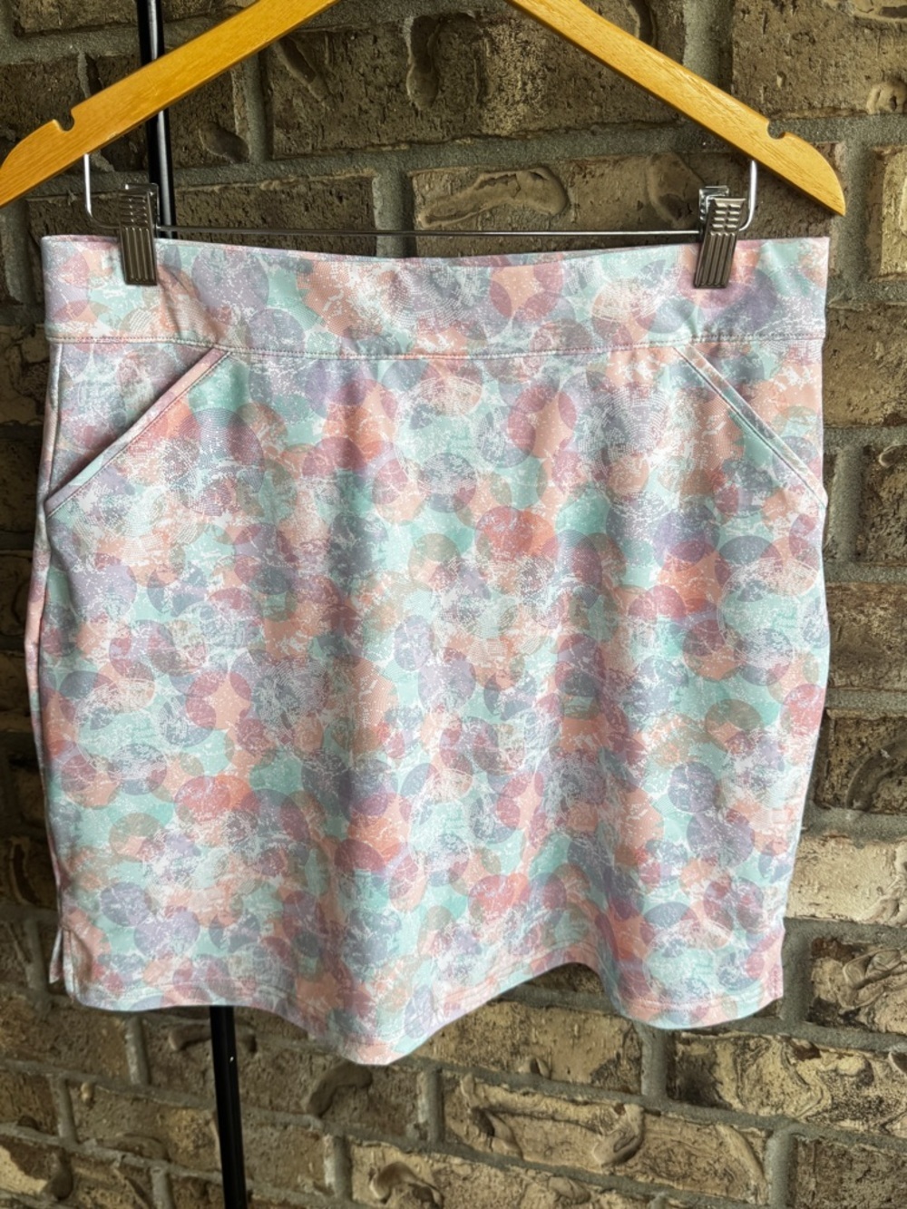 Peter Millar Golf Skort Skirt L Pastel Print UPF 50+ Athletic Stretch Shorts
